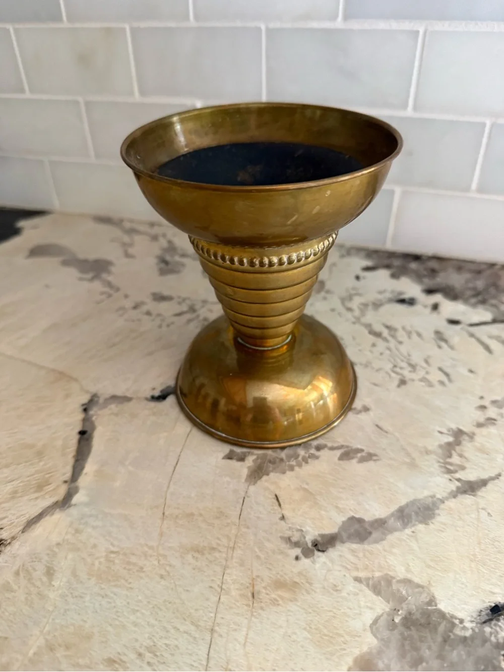 Deco Brass Candleholder